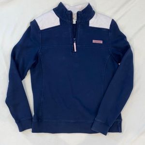 Vineyard Vines SHEP SHIRT-  Navy with pale pink & white strips, Adult XS